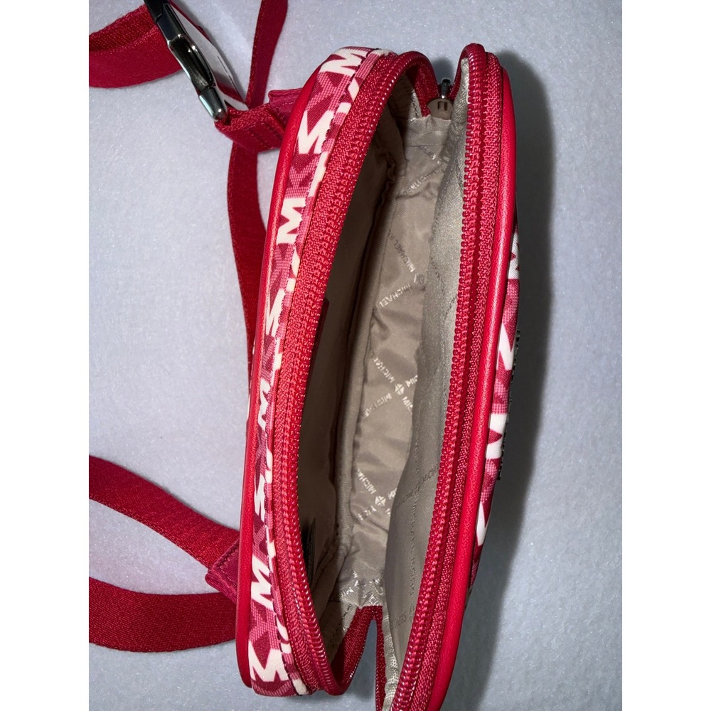 Michael Kors Khai Dark Raspberry Belt sling bag MK Monogram Nylon Waist Pack - Picture 5 of 5